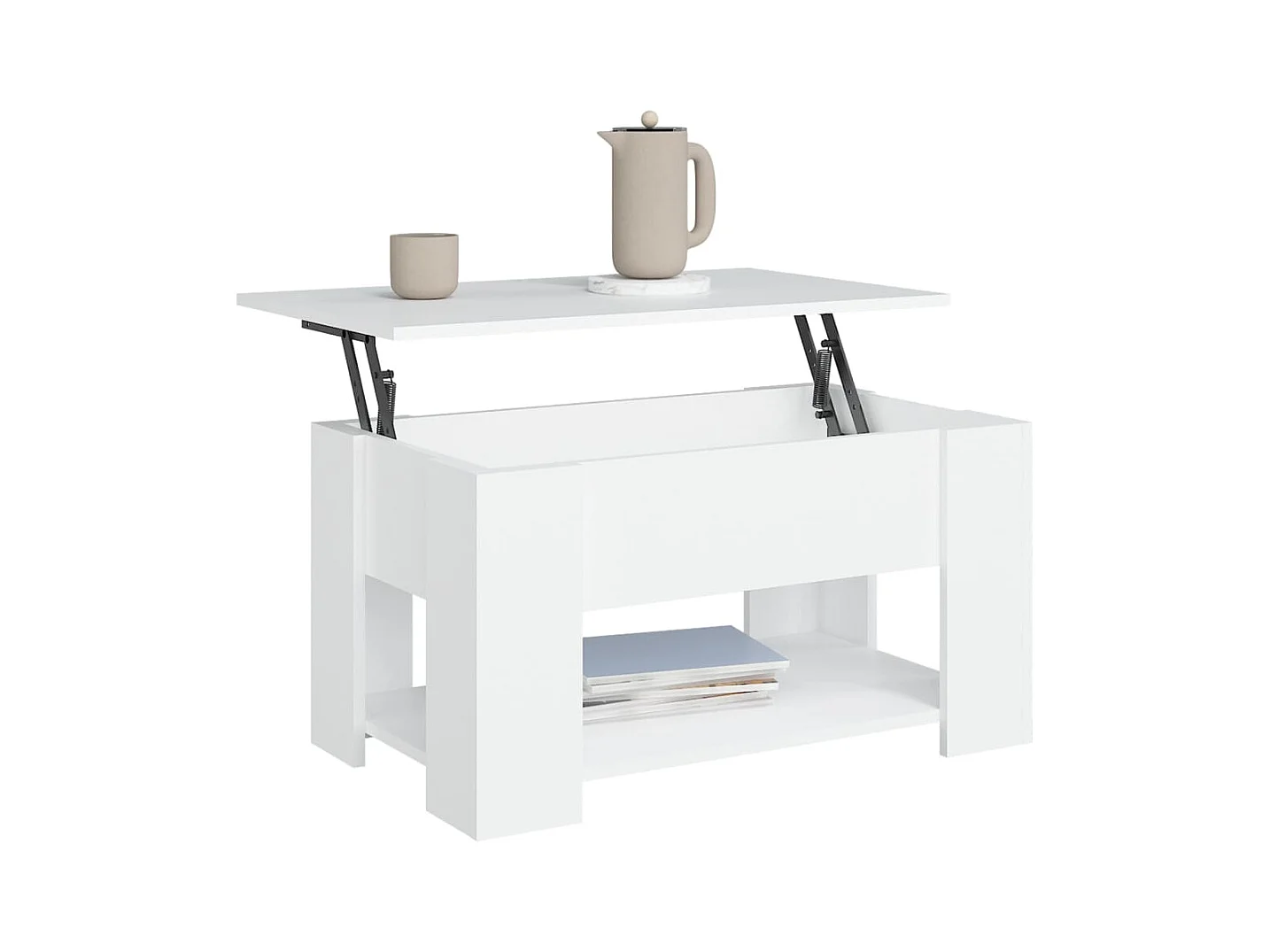 Mesa de centro | Mesa auxiliar de madera maciza de pino blanco 60x53x35 cm SHL427994