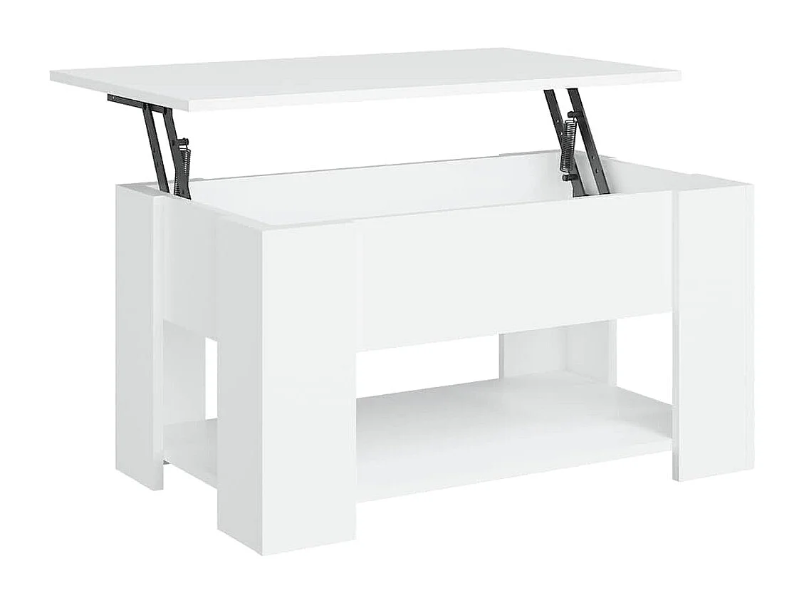 Table basse salon-Table d'appoint blanc 79x49x41 cm bois d'ingénierie SHL6342