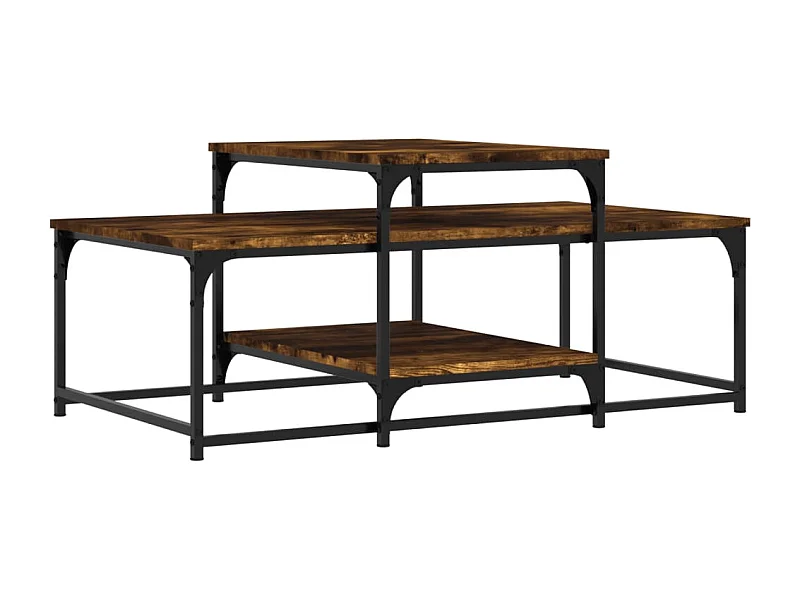 Couchtisch-Wohnzimmertisch-Beistelltische Räuchereiche 102x60x45 cm Holzwerkstoff SHL30406