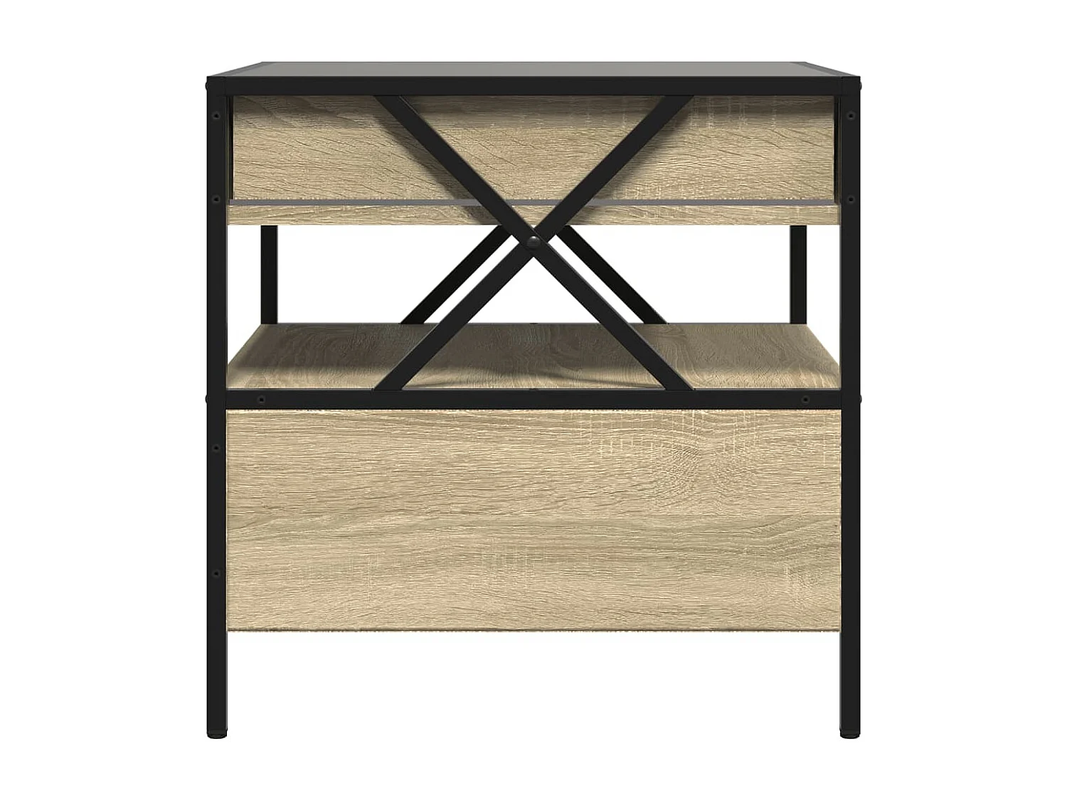 Mesa de centro | Mesa de apoio luzes LED Infinity 50x50x51 cm carvalho sonoma