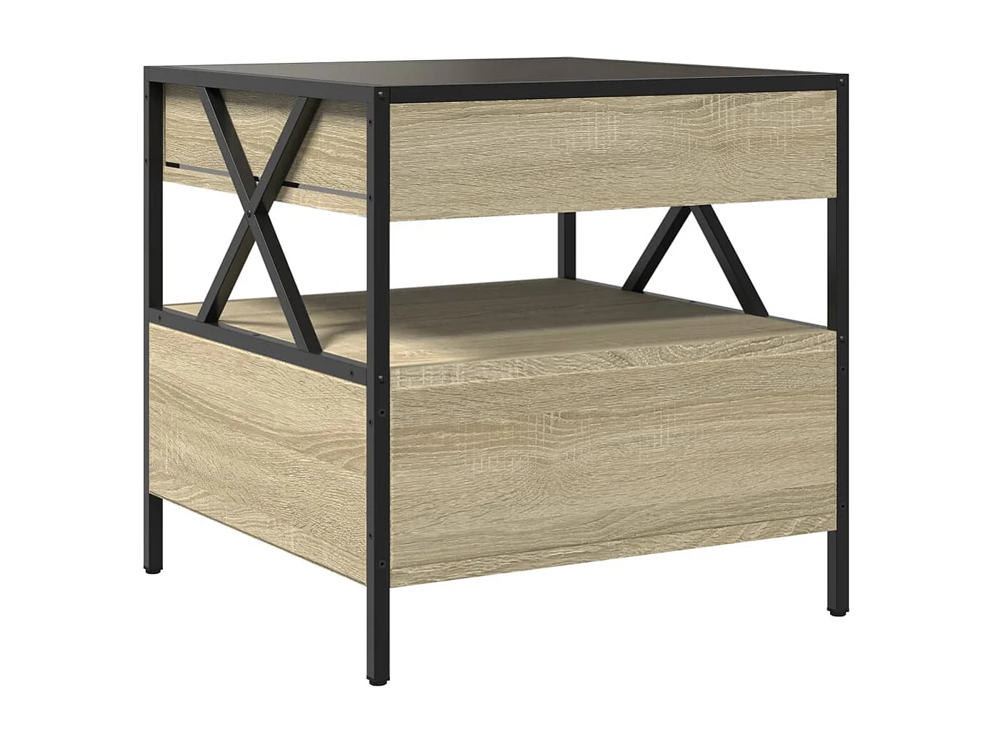 Mesa de centro | Mesa de apoio luzes LED Infinity 50x50x51 cm carvalho sonoma