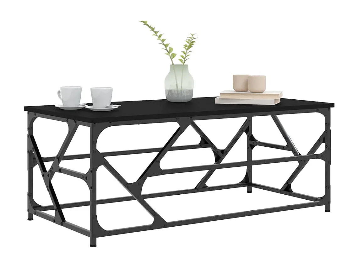 Mesa de centro-Mesa auxiliar acero inoxidable y madera maciza reciclada SHL2166