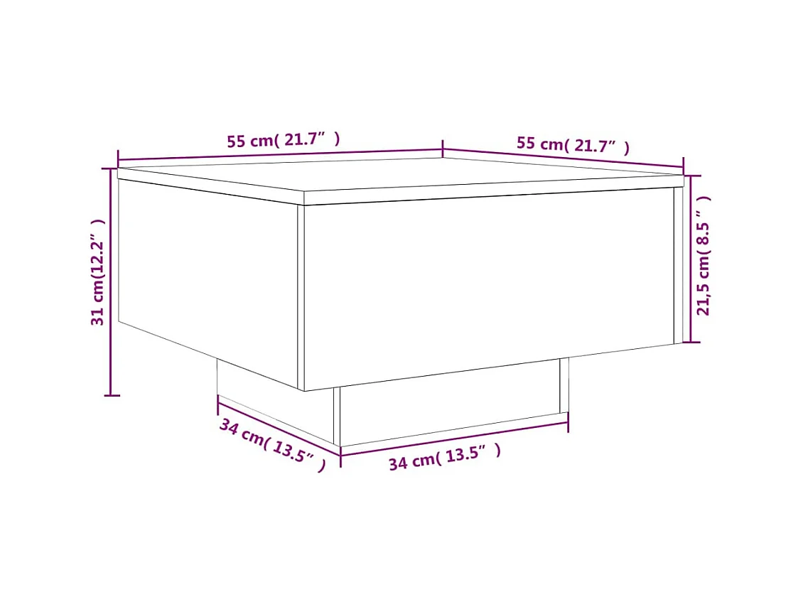 Mesa de centro-Mesa auxiliar de bambú 70x40x35 cm SHL3397