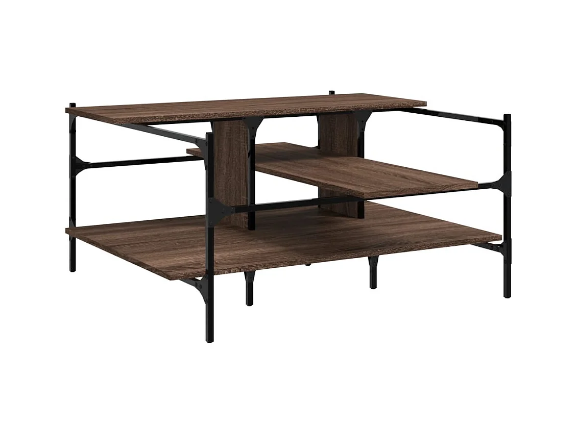 Table basse salon-Table d'appoint chêne marron 100x100x48,5 cm bois d'ingénierie SHL31060