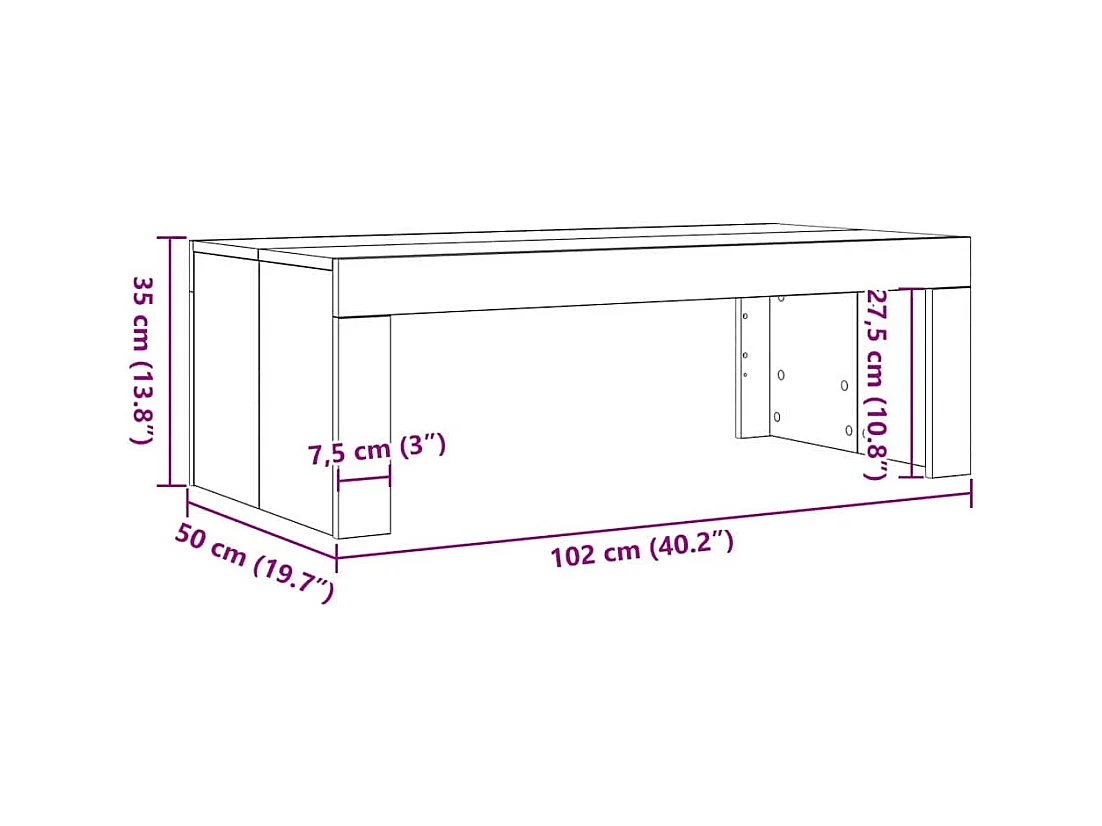 Mesa de centro-Mesa auxiliar-Mesita de centro madera contrachapada blanco 50x50x35 cm SHL3254