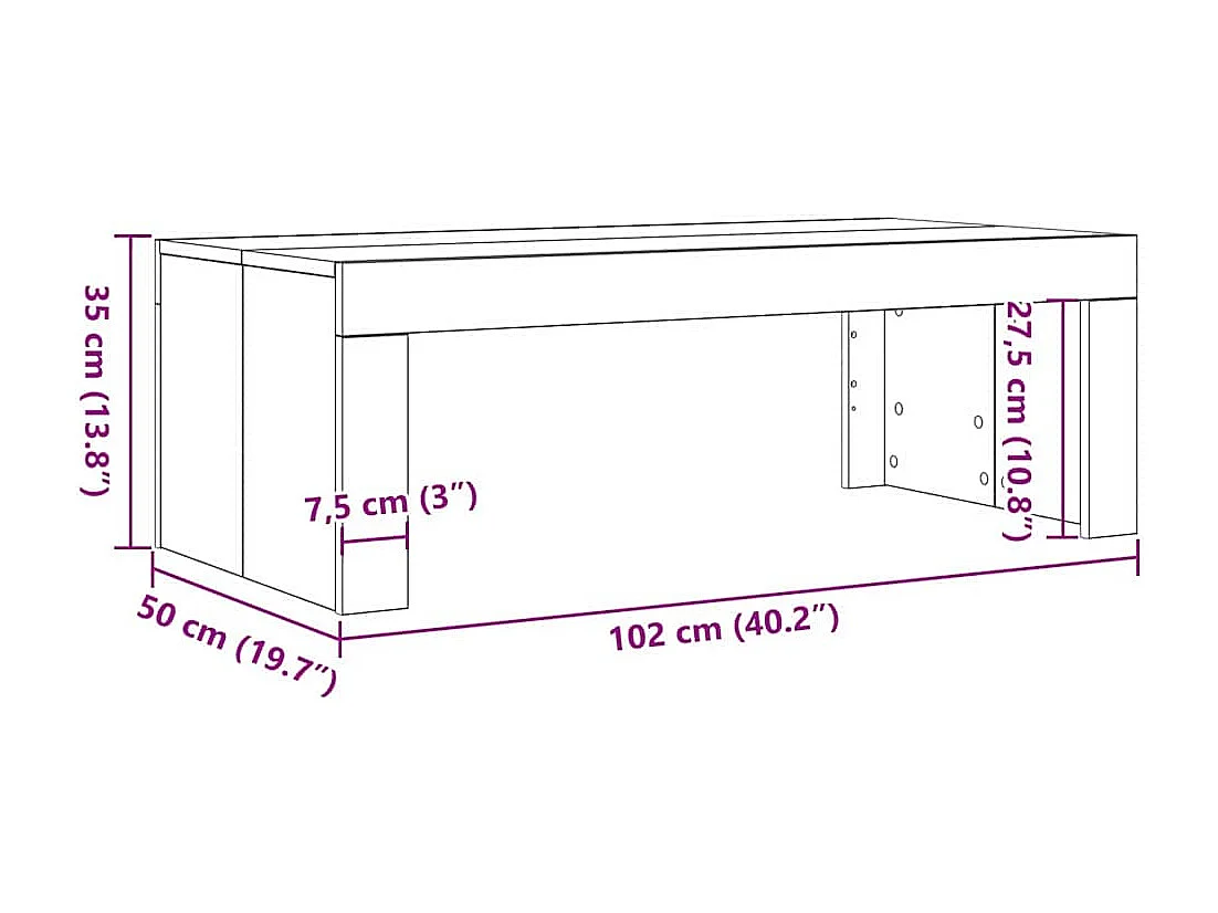 Mesa de centro-Mesa auxiliar-Mesita de centro madera contrachapada blanco 50x50x35 cm SHL3254