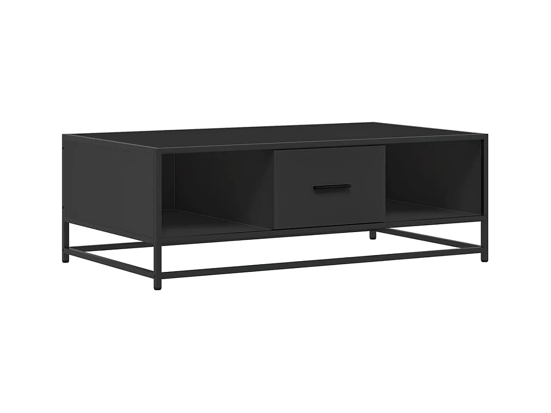 Table basse salon-Table d'appoint noir 100x57x35 cm bois d'ingénierie et métal SHL52185