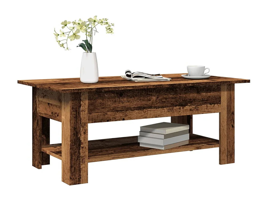 Couchtisch-Wohnzimmertisch-Beistelltische Altholz-Optik 102x55x42 cm Holzwerkstoff SHL86177