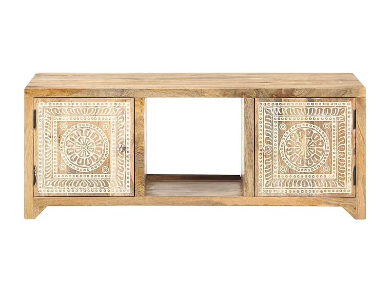 Couchtisch-Beistelltisch-Sofatisch 90x50x35 cm Mango Massivholz SHL40137