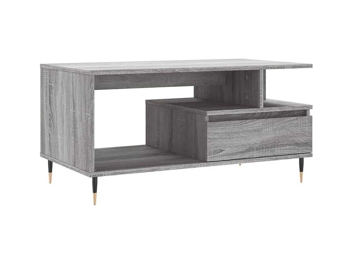 Table basse salon-Table d'appoint Sonoma gris 90x49x45 cm Bois d'ingénierie SHL82637