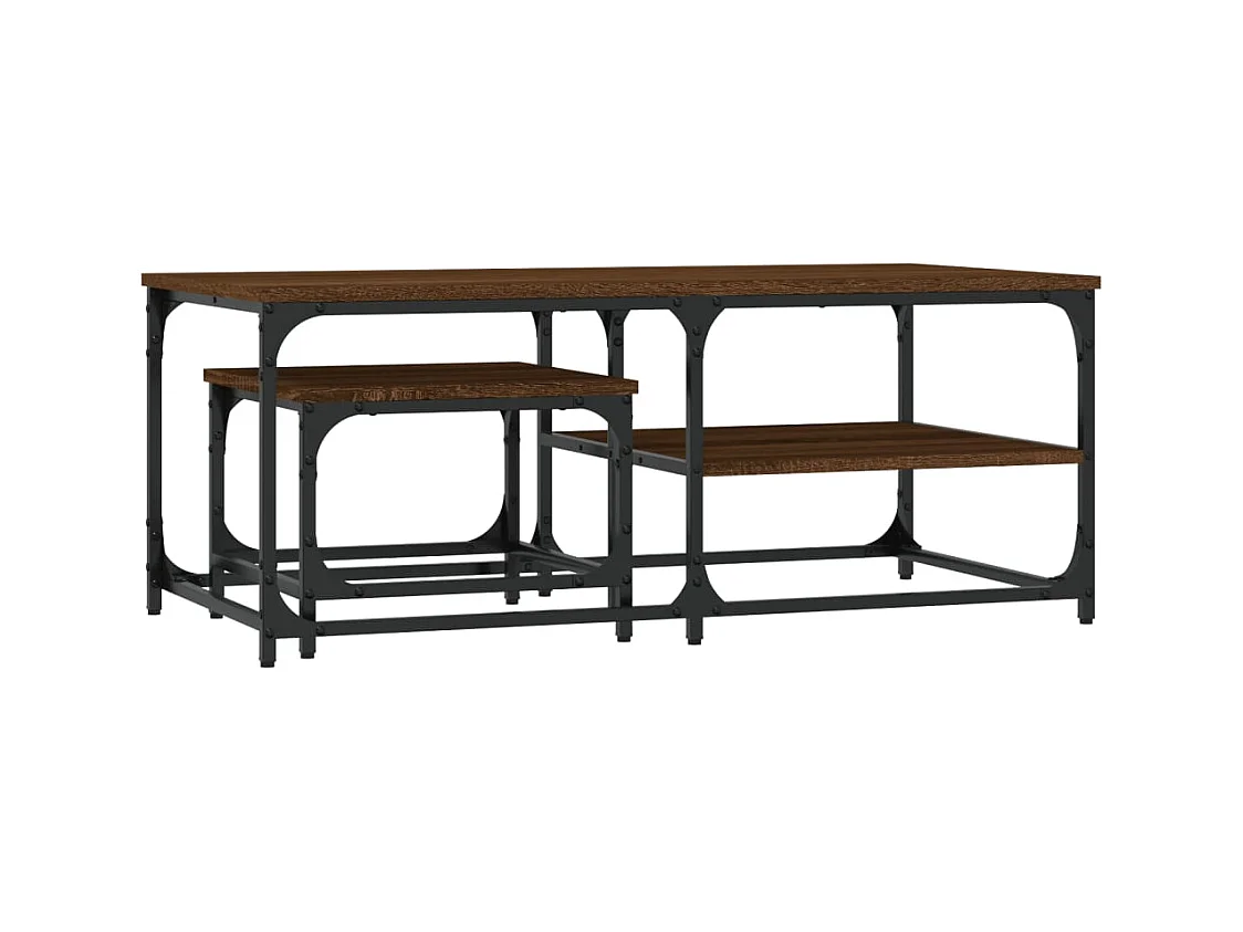 Tables basses gigognes de salon 2 pcs chêne marron bois d'ingénierie SHL74410