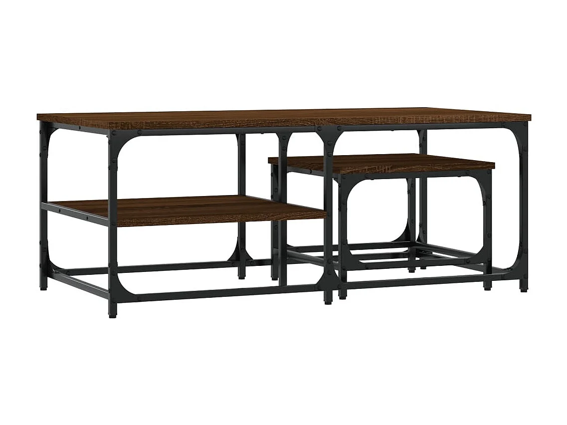 Tables basses gigognes de salon 2 pcs chêne marron bois d'ingénierie SHL74410