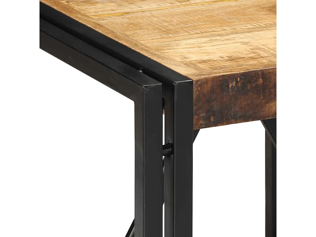 Couchtisch-Wohnzimmertisch-Beistelltische 40x40x35 cm Raues Massivholz Mango SHL44151