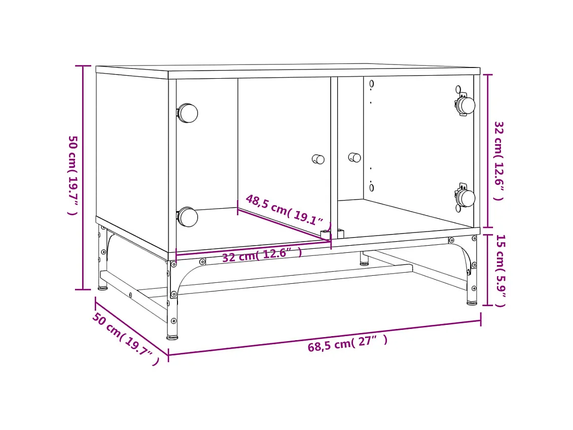 Mesa de centro-Mesa auxiliar de bambú 70x40x35 cm SHL3486