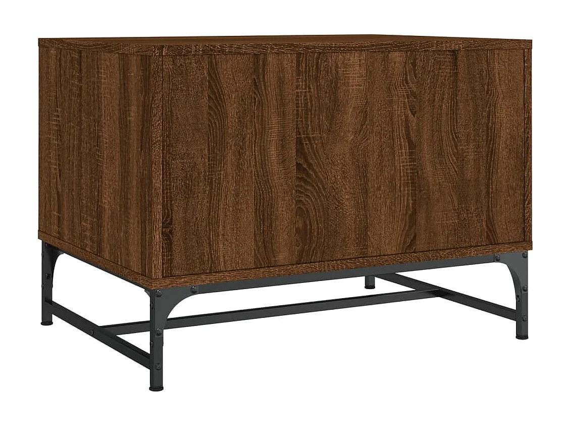 Couchtisch-Wohnzimmertisch-Beistelltische mit Glastüren Braun Eichen-Optik 68,5x50x50 cm SHL40339