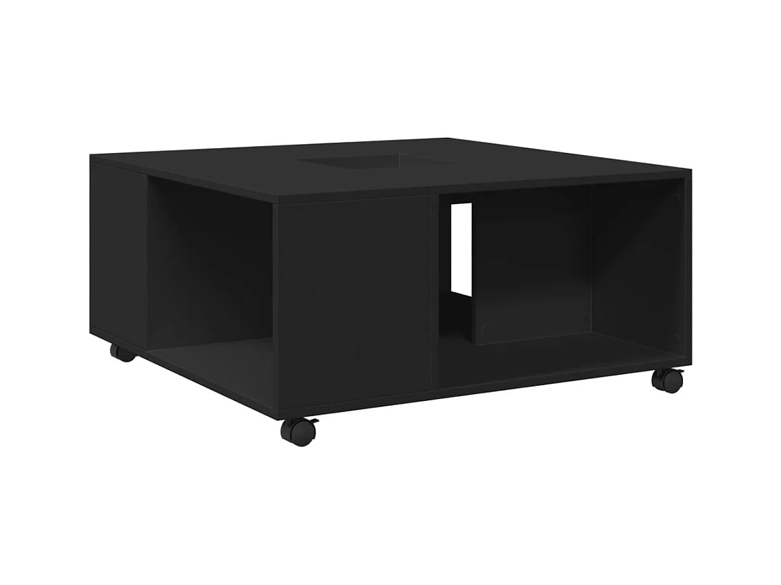 Table basse salon-Table d'appoint noir 80x80x40 cm bois d'ingénierie SHL55975