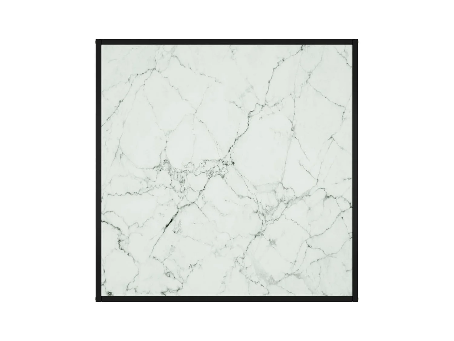 Table basse salon-Table d'appoint Noir avec verre marbre blanc 90x90x50 cm SHL98794