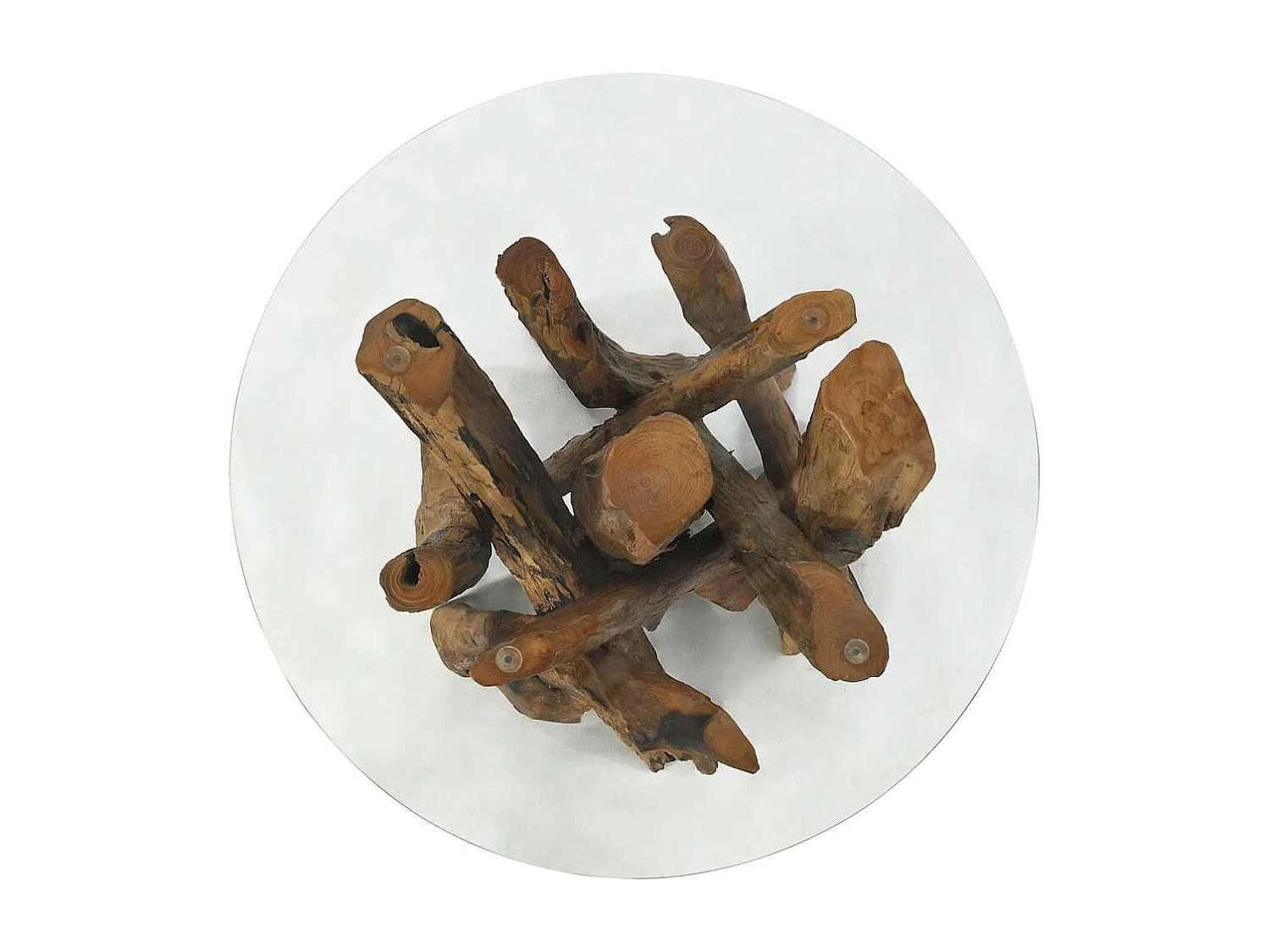 Couchtisch-Beistelltisch-Sofatisch Massivholz Teak Treibholz 60 cm SHL14881