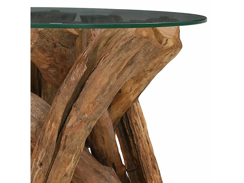 Couchtisch-Beistelltisch-Sofatisch Massivholz Teak Treibholz 60 cm SHL14881