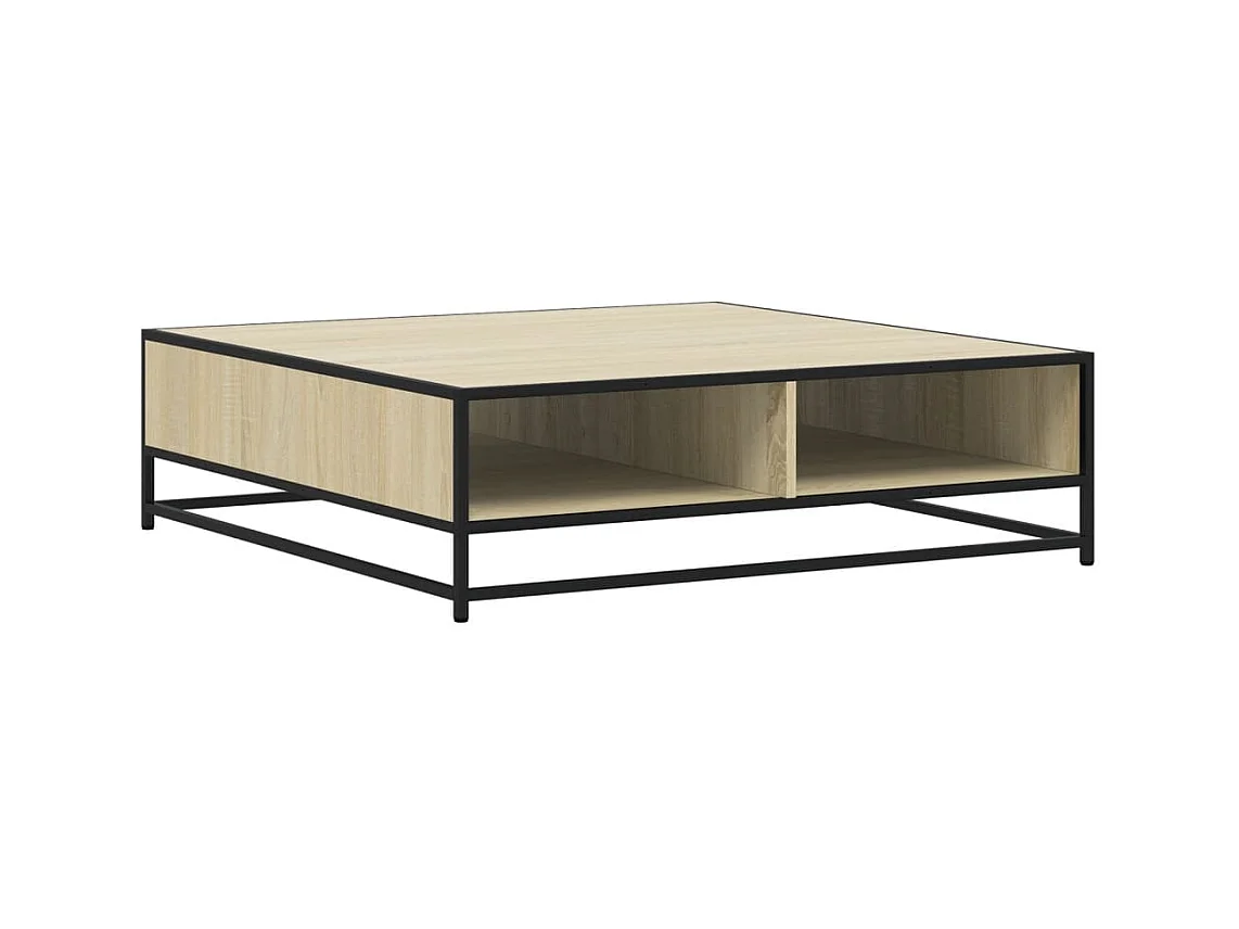 Table basse salon-Table d'appoint chêne sonoma 100x100x30 cm bois d'ingénierie/métal SHL14328