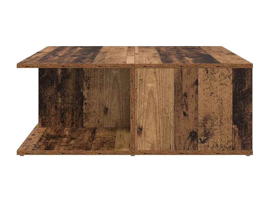 Salontafel | Bijzettafel met lade Oud hout 80 x 80 x 31 cm Bewerkt hout