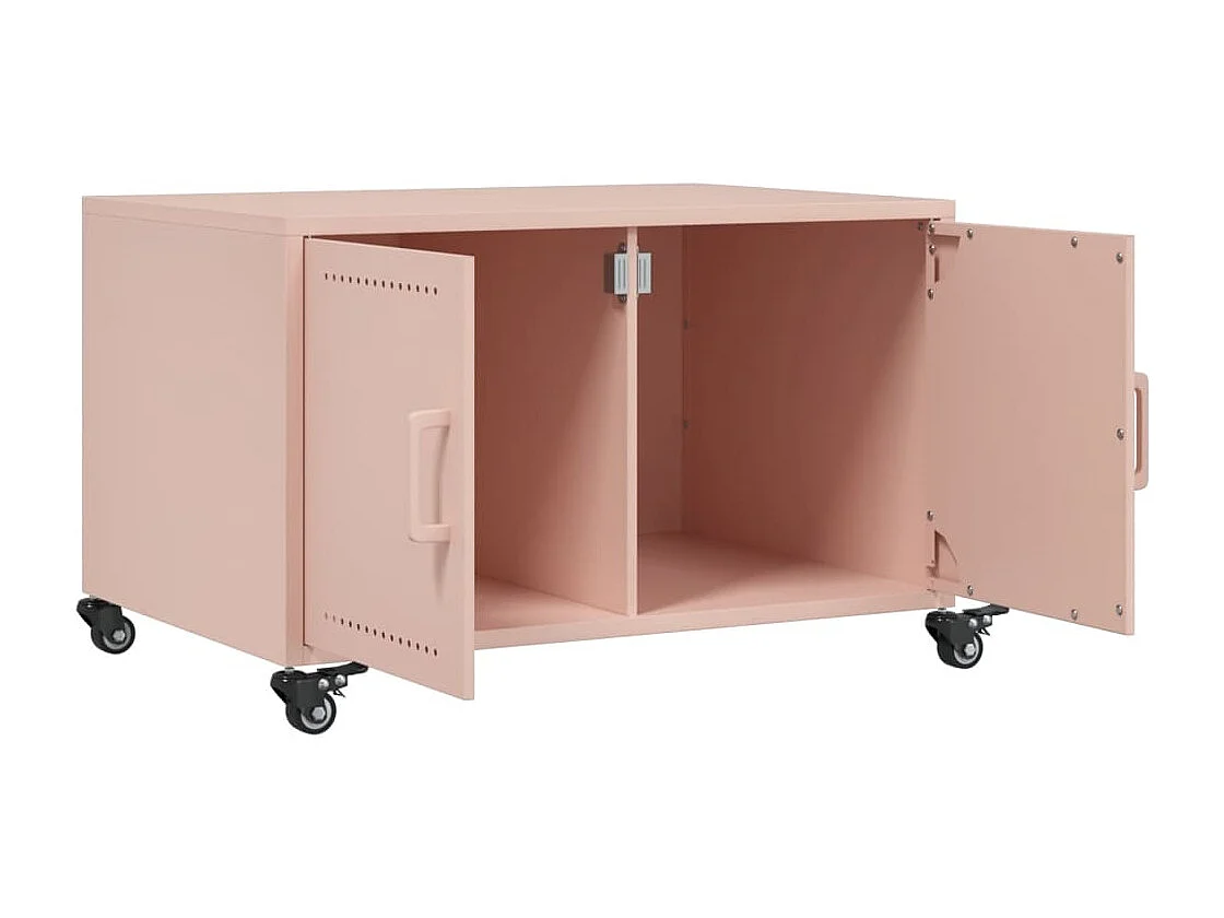 Mesa de centro | Mesa de apoio 68x50x43.5 cm aço rosa