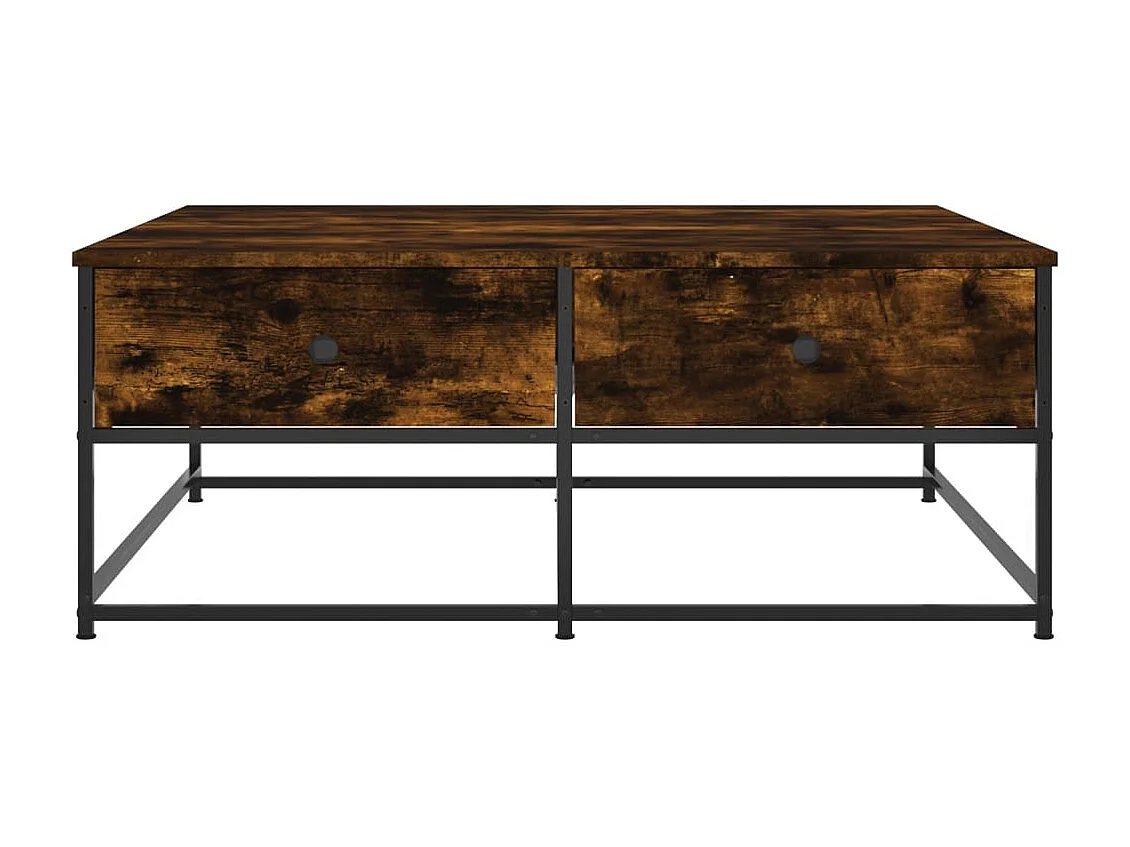 Table basse salon-Table d'appoint chêne fumé 100x99x40 cm bois d'ingénierie SHL37681