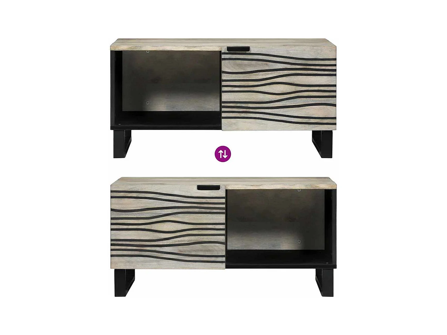 Mesas de centro apilables | Mesitas auxiliares 3 pzas madera ingeniería roble humo SHL577