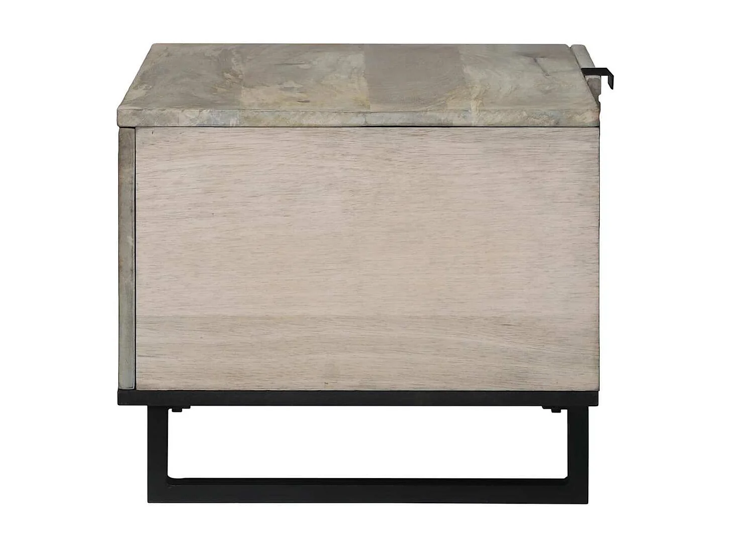 Table basse salon-Table d'appoint Blanc, Noir 80x50x40 cm Bois de mangue massif SHL50088