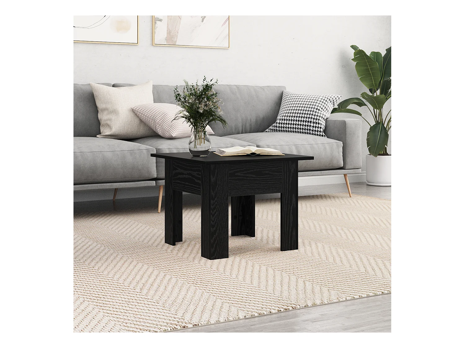 Mesas de centro | Mesas auxiliares 2 uds madera de ingeniería negro 50x50x40 cm SHL183139