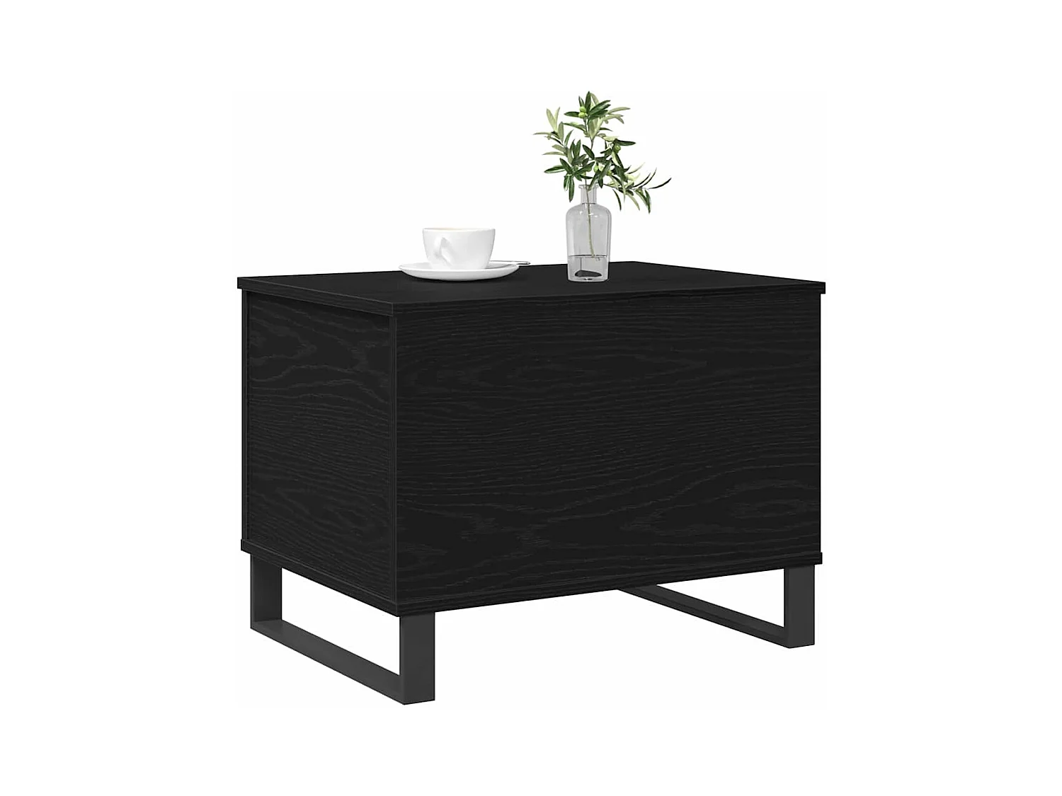Mesa de centro-Mesa auxiliar-Mesita de centro madera contrachapada negro 90x67x33 cm SHL455857
