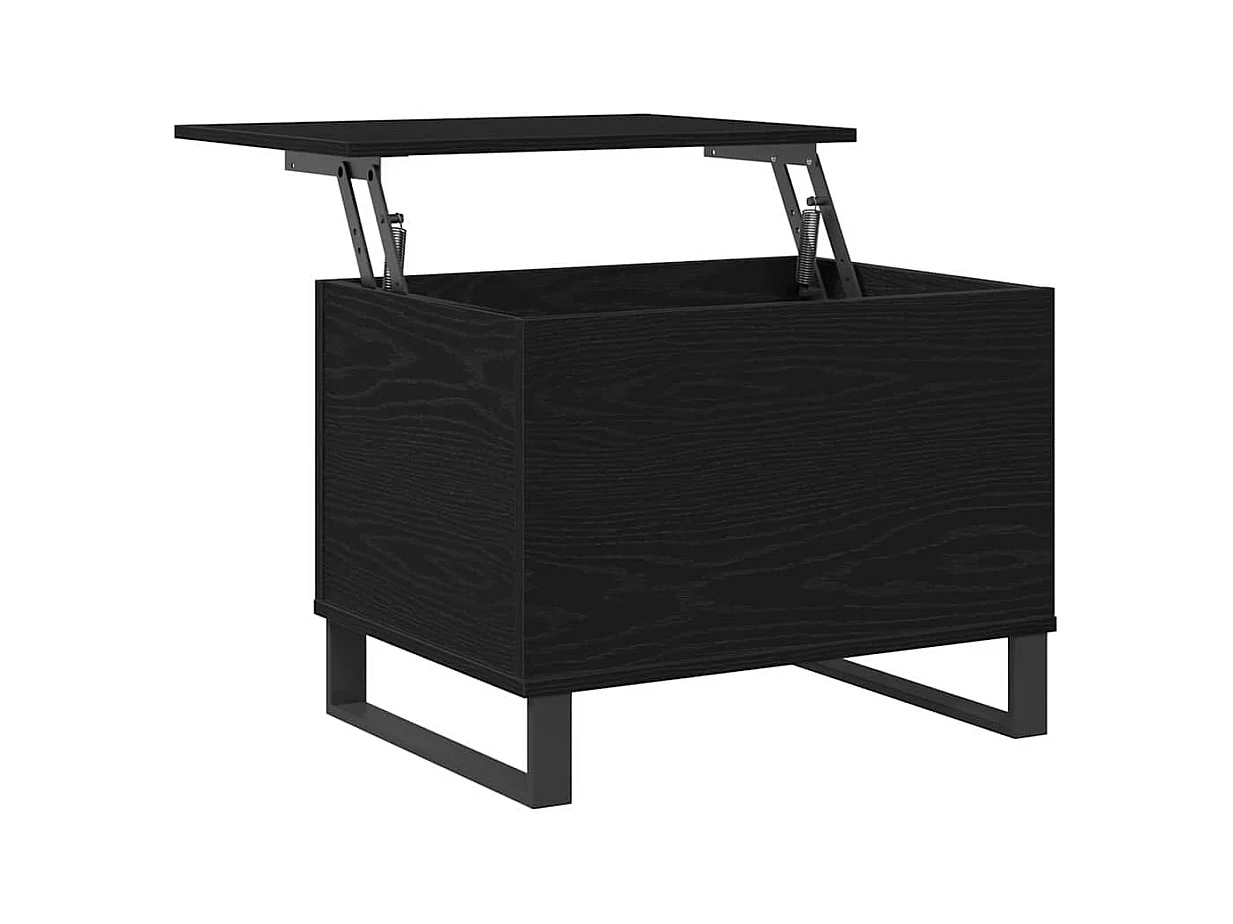 Mesa de centro-Mesa auxiliar-Mesita de centro madera contrachapada negro 90x67x33 cm SHL455857