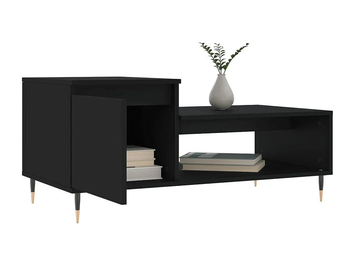 Couchtisch-Wohnzimmertisch-Beistelltische Schwarz 100x50x45 cm Holzwerkstoff SHL50693