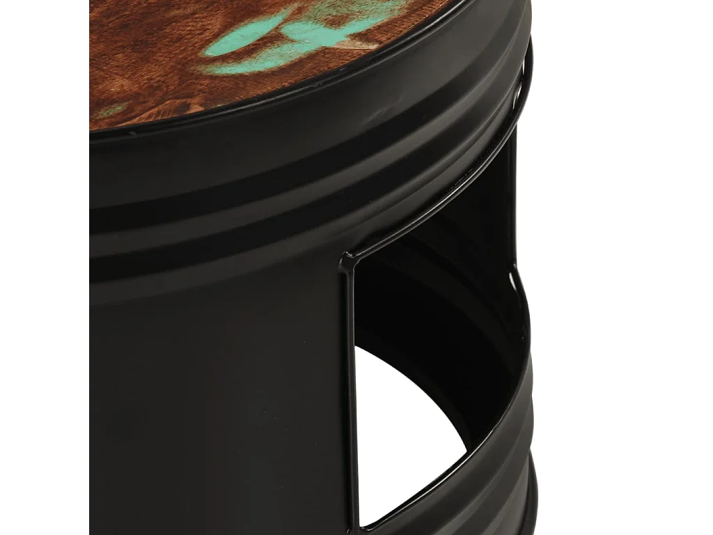 Tables de bar forme tambour 3 pièces bois massif de récupération SHL69826