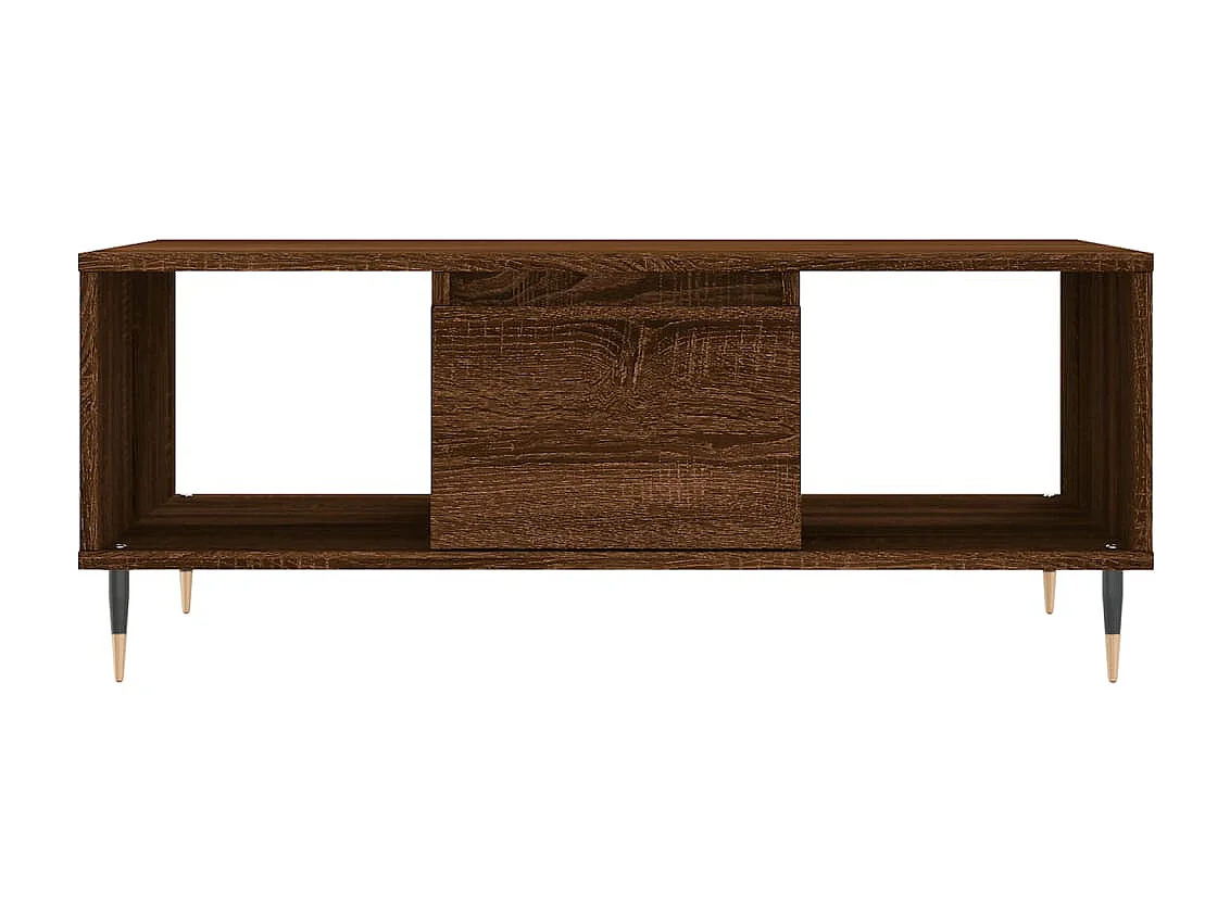 Mesa de centro | Mesa de apoio 90x50x36.5cm derivados madeira carvalho castanho