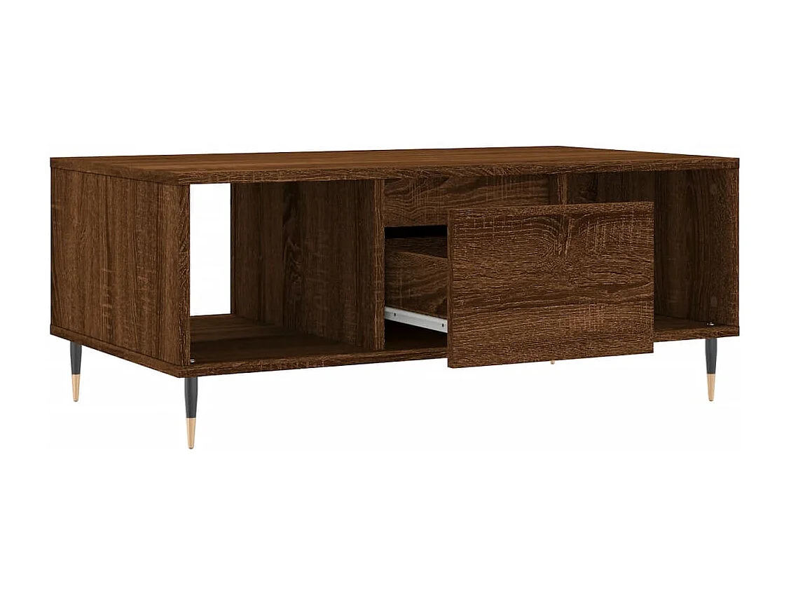 Mesa de centro | Mesa de apoio 90x50x36.5cm derivados madeira carvalho castanho