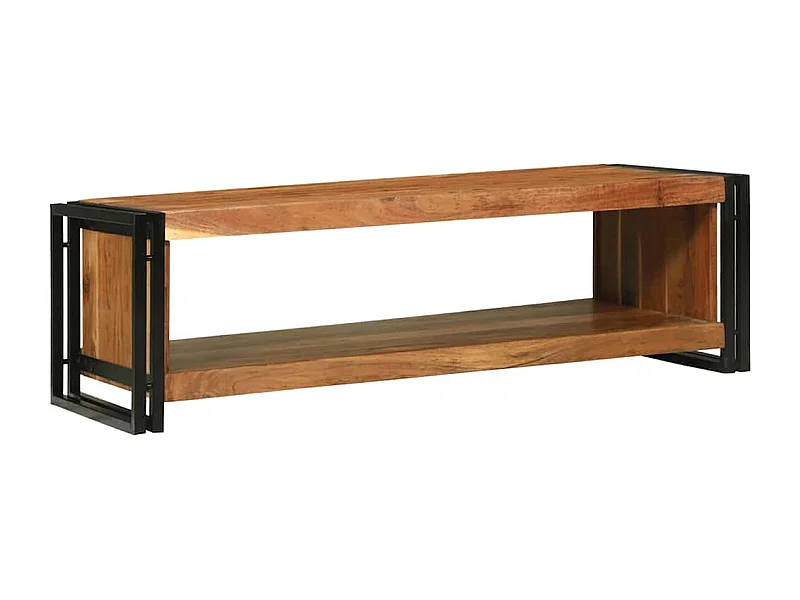 Mueble de TV | Mesa auxiliar | Mesita de centro puerta tallada madera de mango rugosa 90x55x36 cm SHL3873