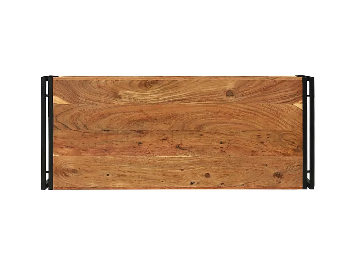 Mueble de TV | Mesa auxiliar | Mesita de centro puerta tallada madera de mango rugosa 90x55x36 cm SHL3873