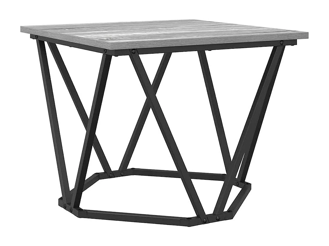 Couchtisch 2er Set-Sofatisch-Beistelltische Graues Sonoma Ingenieure Holz und Stahl SHL92228