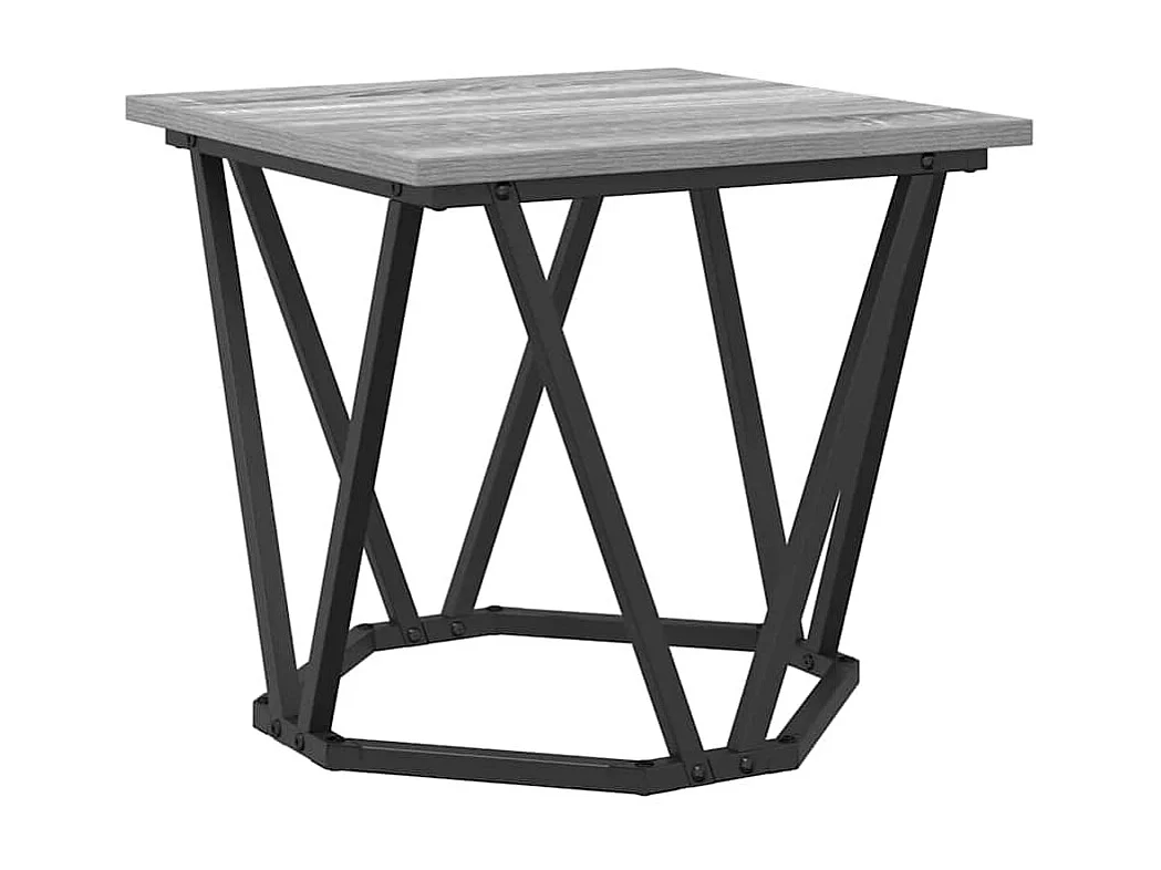 Couchtisch 2er Set-Sofatisch-Beistelltische Graues Sonoma Ingenieure Holz und Stahl SHL92228