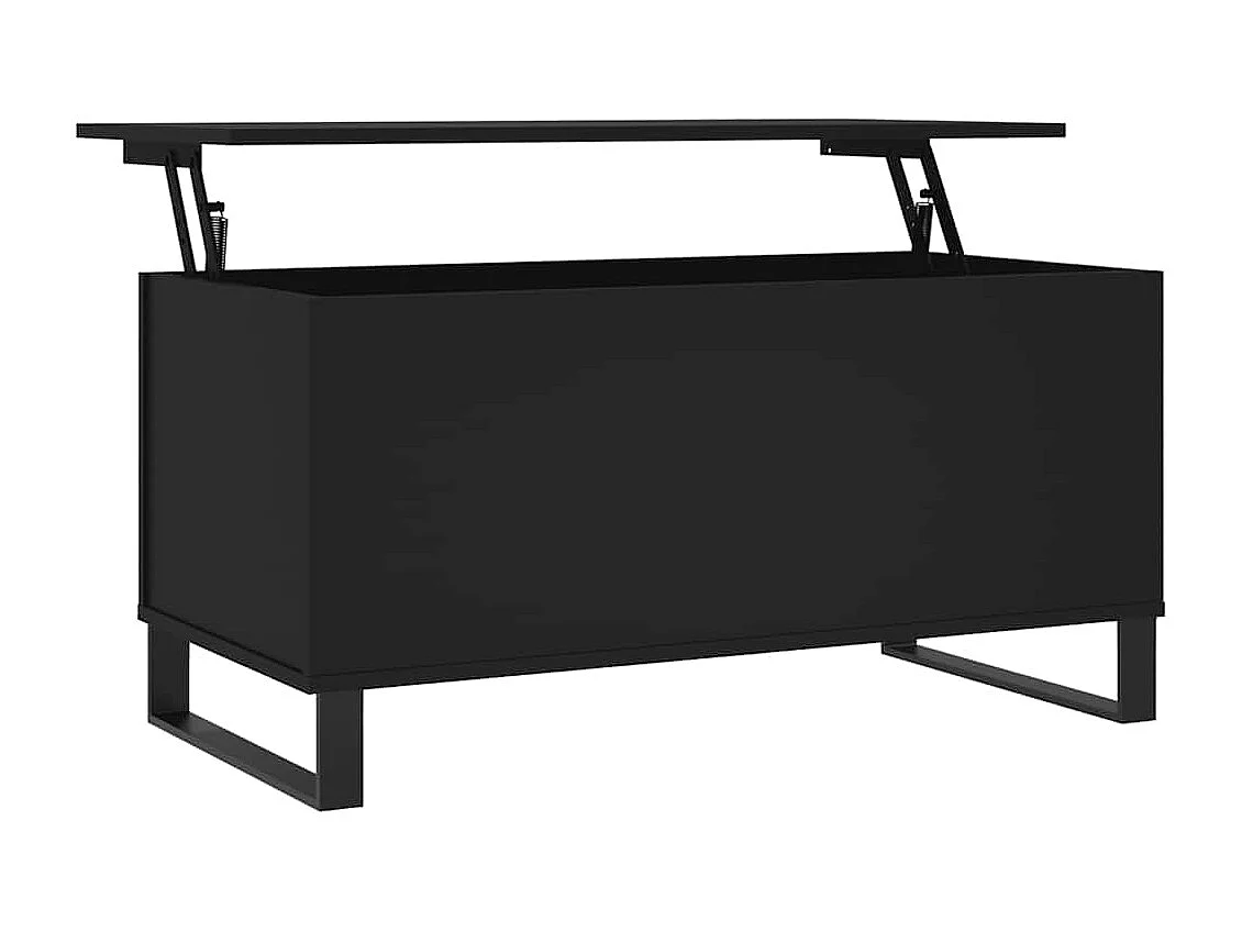 Couchtisch-Wohnzimmertisch-Beistelltische Schwarz 90x44,5x45 cm Holzwerkstoff SHL18736