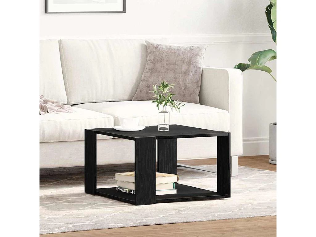 Table basse salon-Table d'appoint Noir Chêne 85x55x31 cm Bois d'ingénierie SHL46783