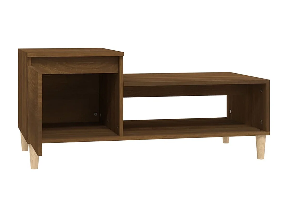Couchtisch-Wohnzimmertisch-Beistelltische Braun Eichen-Optik 100x50x45 cm Holzwerkstoff SHL46371