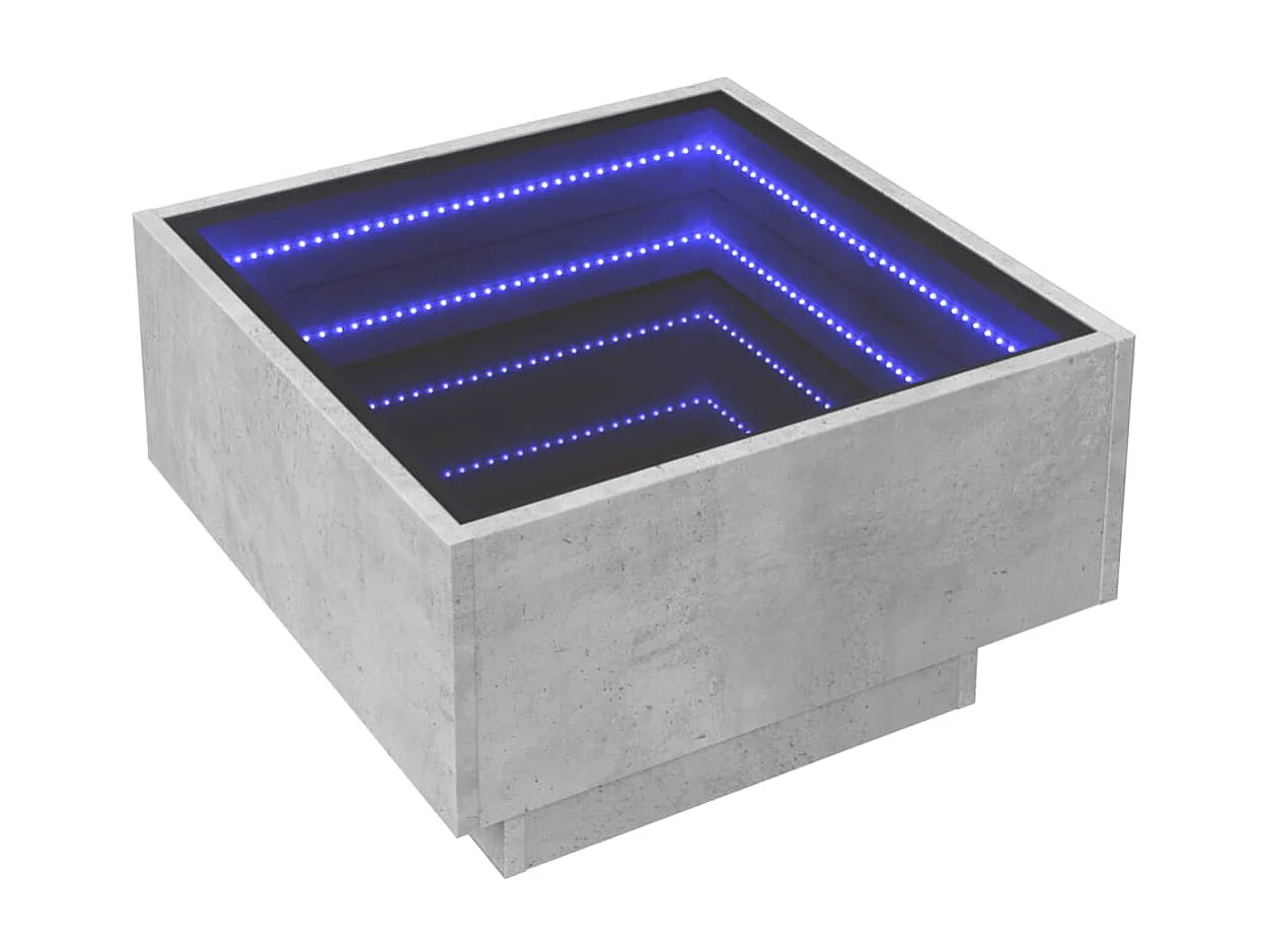 LED Couchtisch-Beistelltische-Sofatisch Betongrau 50x50x30 cm Holzwerkstoff SHL34964