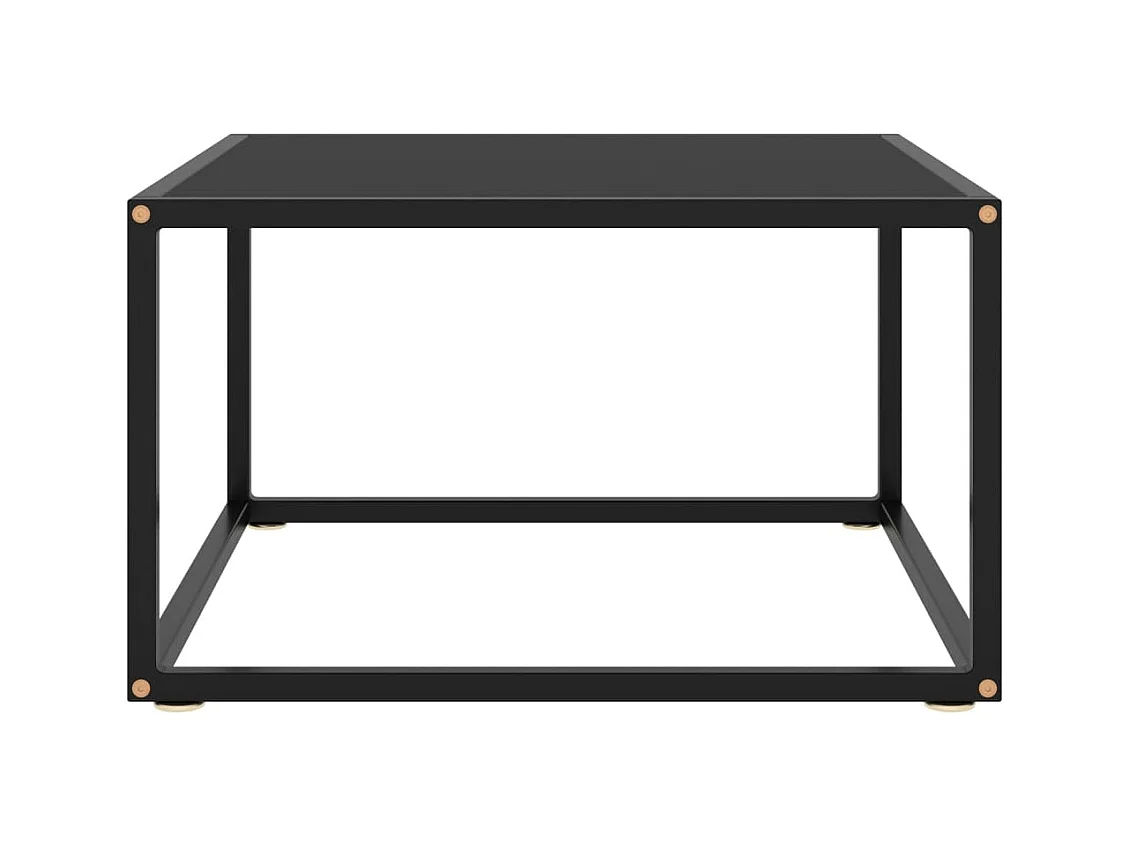 Table basse salon-Table d'appoint Noir avec verre noir 60x60x35 cm SHL49204