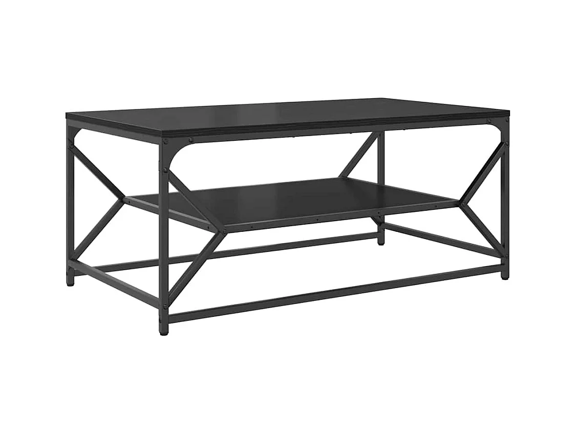Table basse salon-Table d'appoint avec étagère Chêne noir 90x50x40 cm Bois composite SHL83455