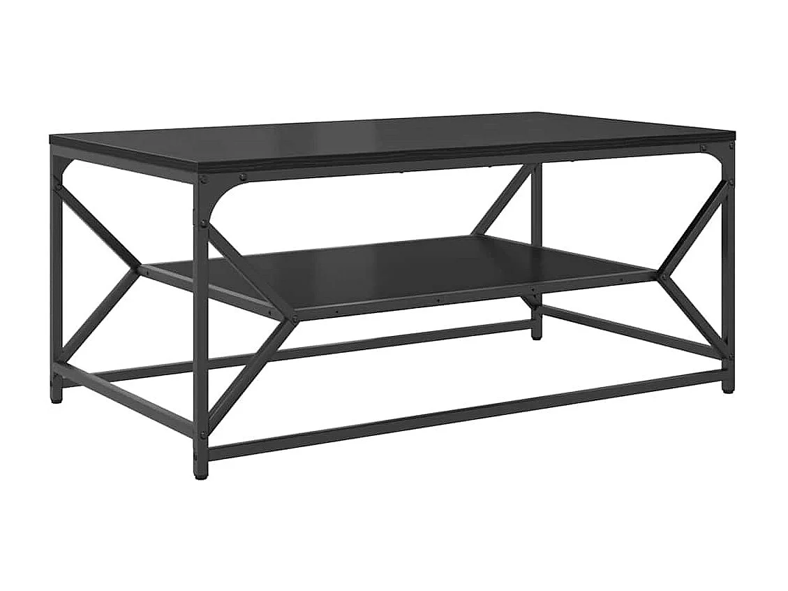 Tavolino da Salotto-Tavolino da Caffè Laterale Rovere Nero 90x50x40 cm SHL80403