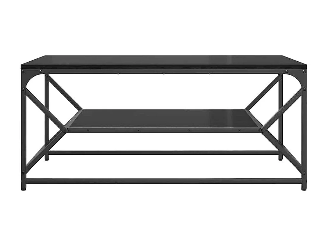 Tavolino da Salotto-Tavolino da Caffè Laterale Rovere Nero 90x50x40 cm SHL80403