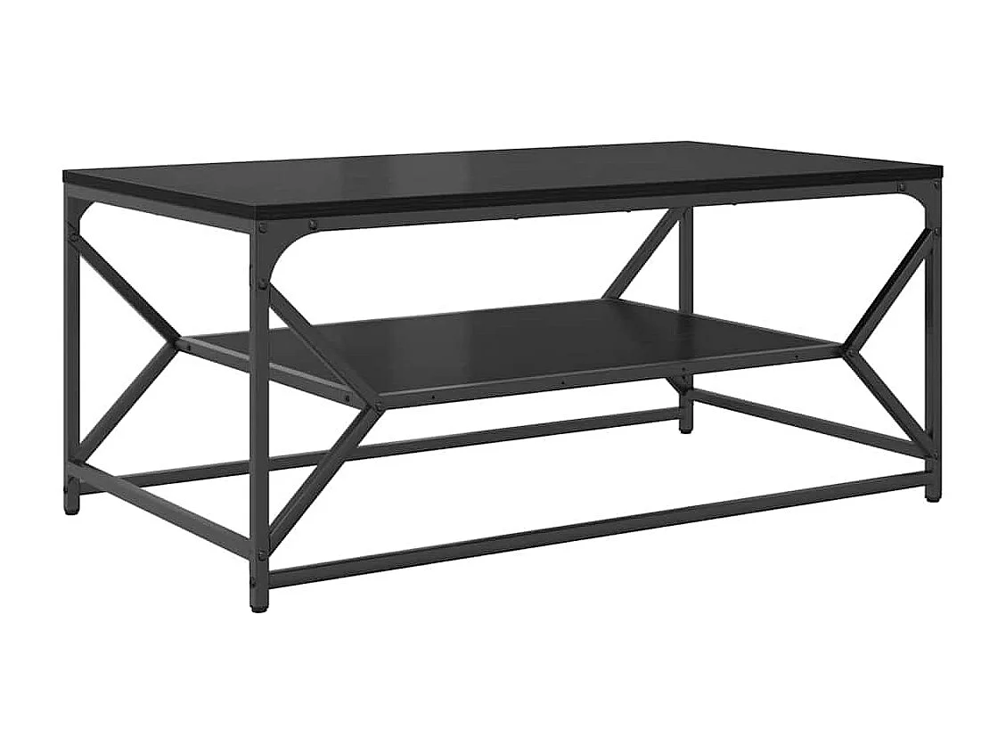 Tavolino da Salotto-Tavolino da Caffè Laterale Rovere Nero 90x50x40 cm SHL80403