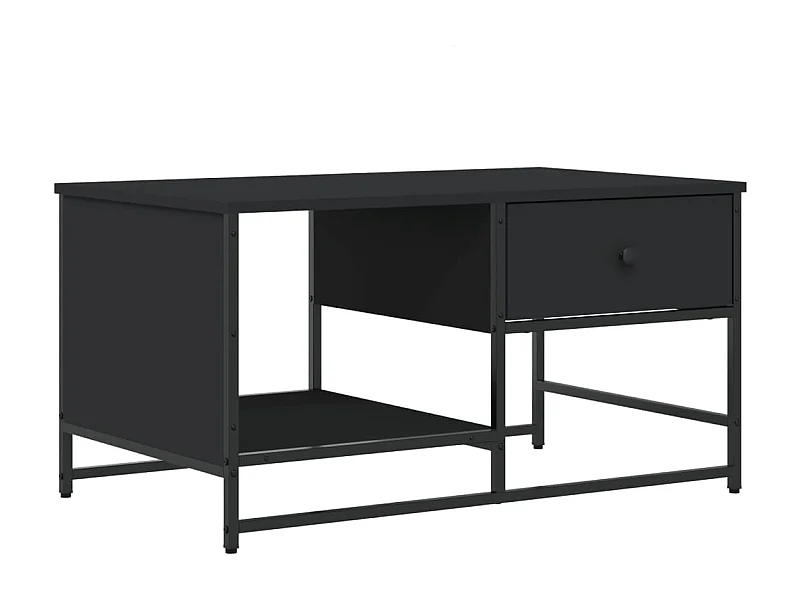 Mesa de centro-Mesa auxiliar con borde curvado 1 cajón madera reciclada SHL3128